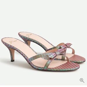 J.Crew - Strappy Mule Sandal Heels in Iridescent Leather